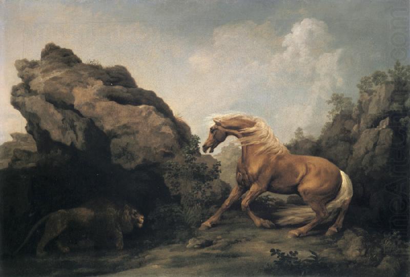 George Stubbs Horse Frightened by a lion china oil painting image
